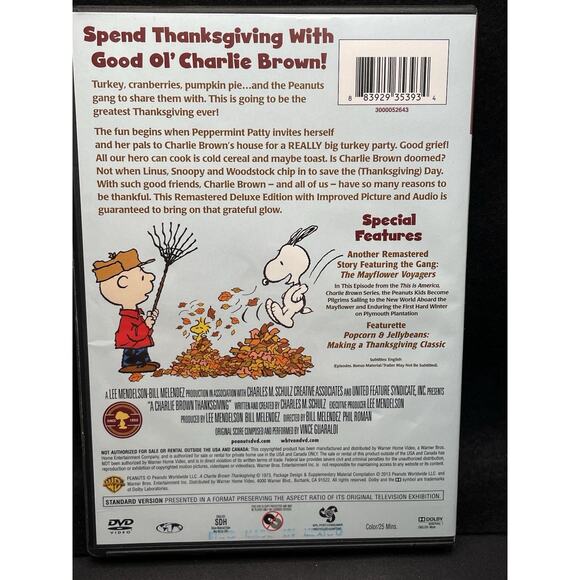 Vintage 1973 Charlie Brown Thanksgiving DVD. Repackaged 2013. New but Opened. - Picture 2 of 4